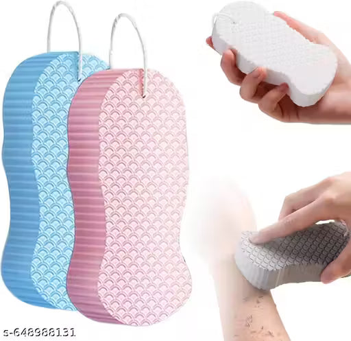 Ultra soft silicone bath sponge body scrubber for gentle cleaning