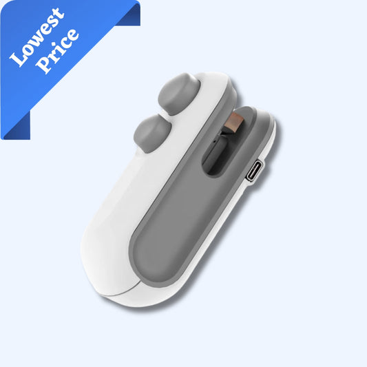 2-in-1 Rechargeable Bag Sealer and Cutter | Portable Heat Sealer for Plastic Bags (Random Color will be supplied)