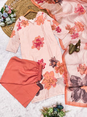 Exclusive Cotton Salwar Kameez Set with Floral Print
