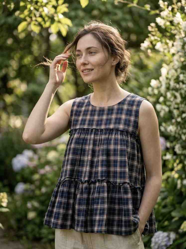 Women woven checks designer co ord set
