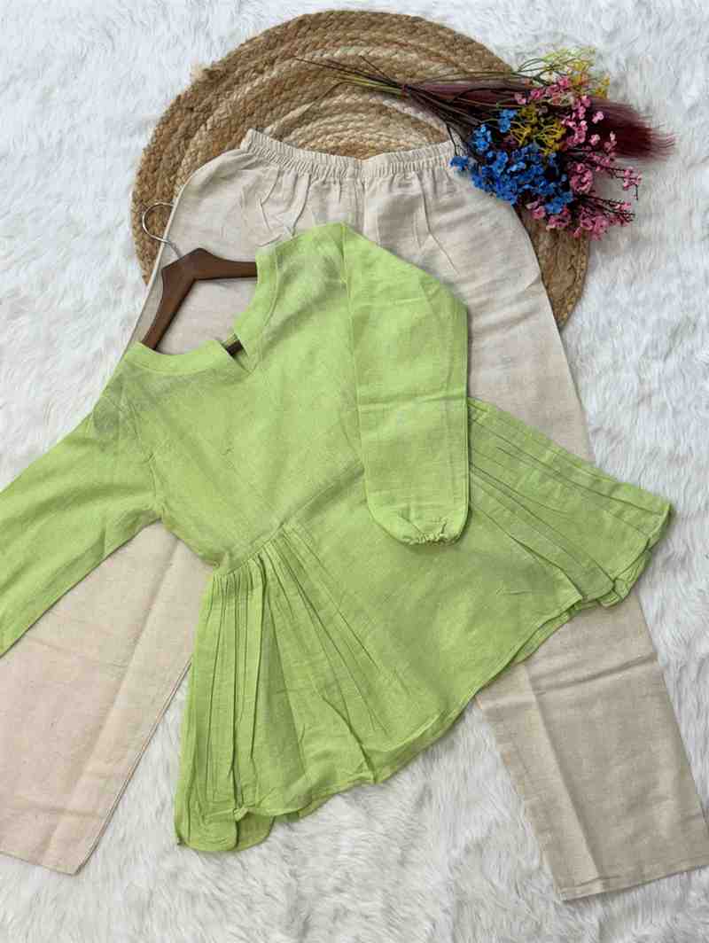 Linen cotton casual wear outfit top & bottom