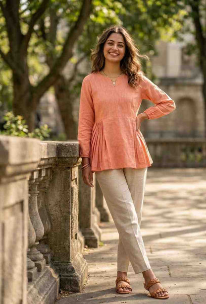 Women office wear top and bottom set