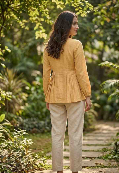 Elegant solid designer outfit back view
