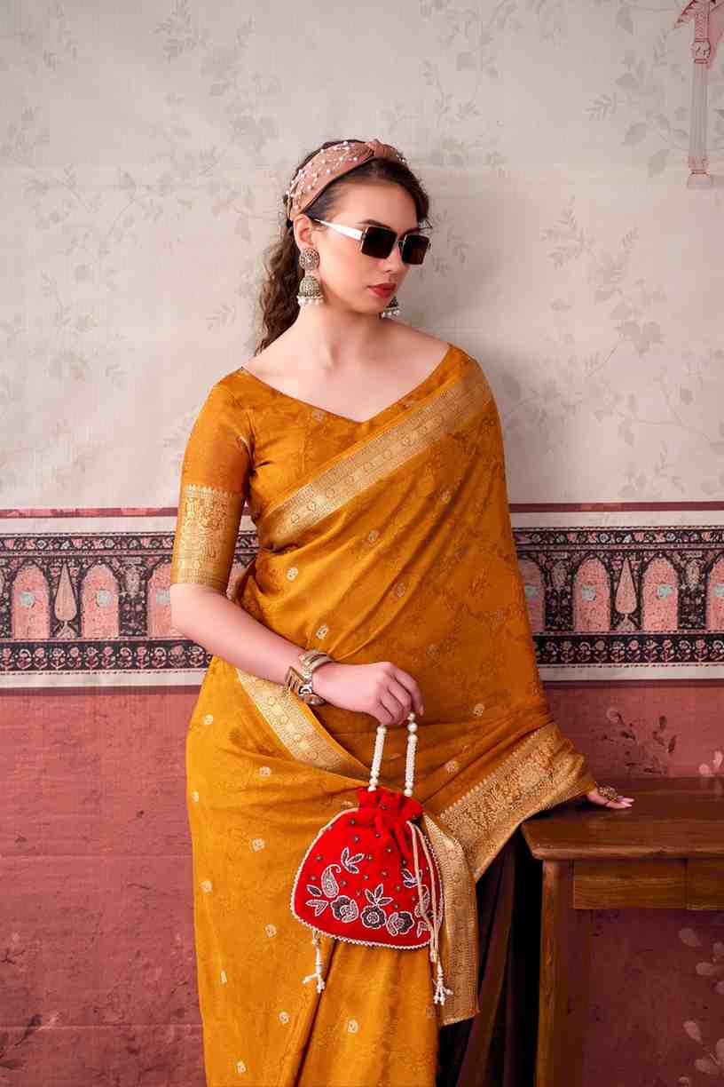 Ethnic Chinon saree stylish traditional outfit