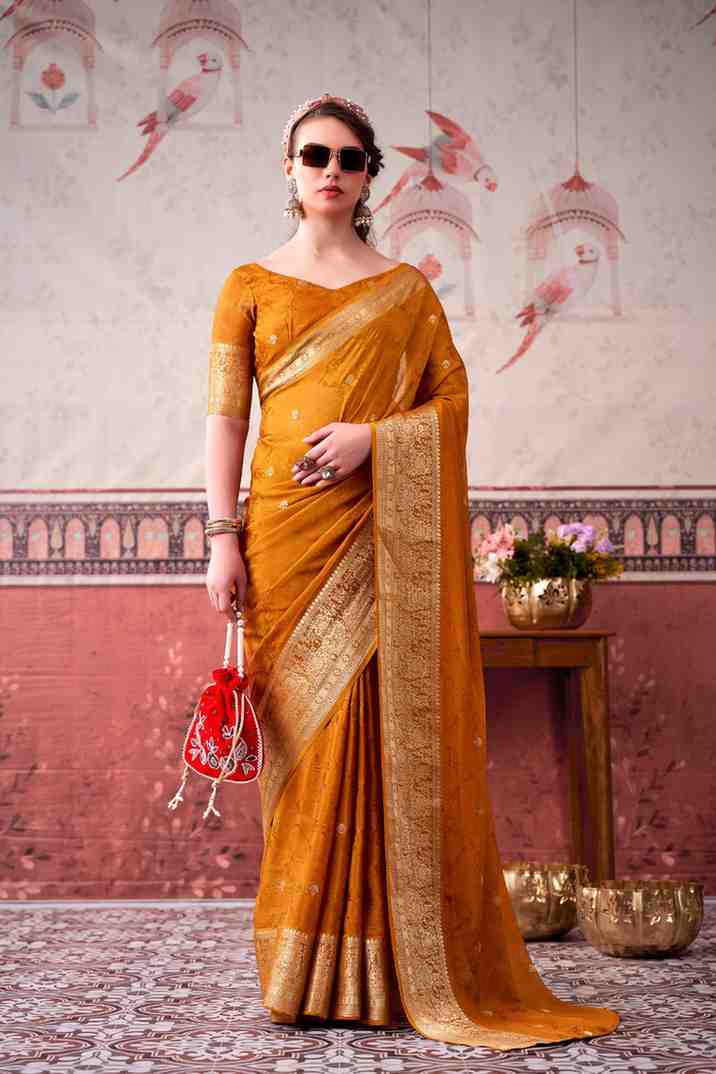 Festive designer saree front view