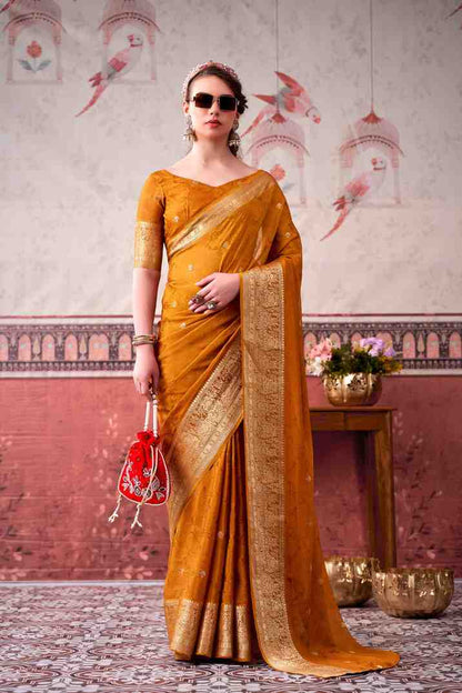 Festive designer saree front view