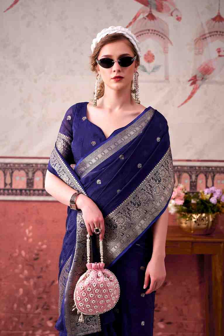 Festive saree close up jari detailing
