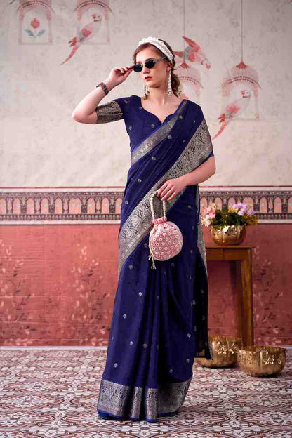 Traditional Chinon saree back design view