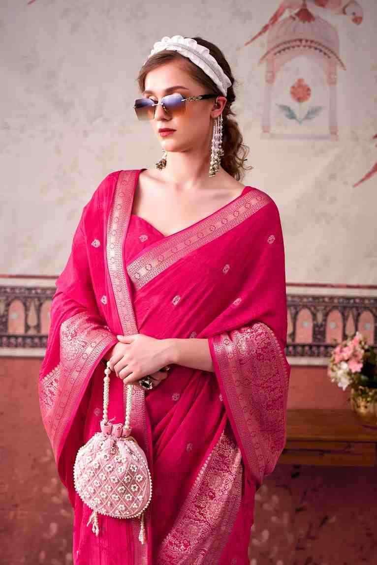Women ethnic Chinon saree elegant design