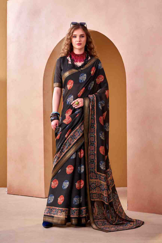 Women party wear Chanderi saree elegant design