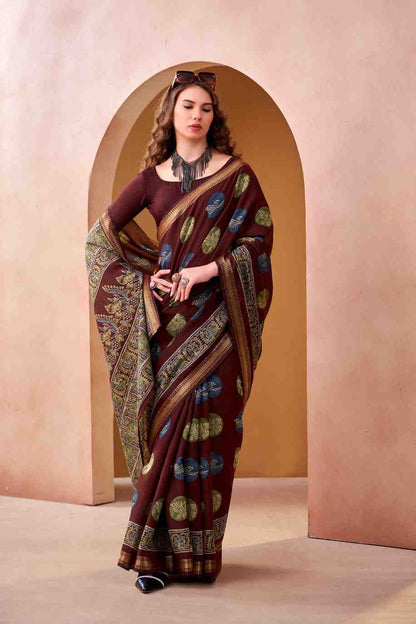 Festive designer saree graceful drape style