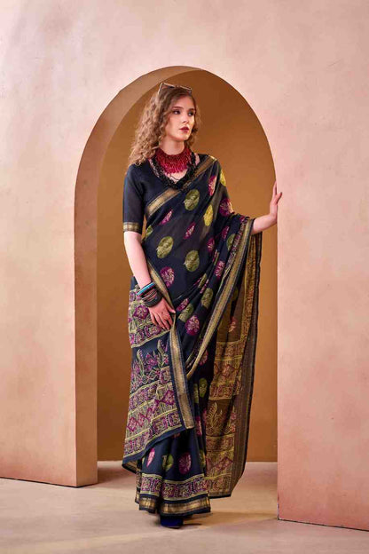 Premium woven print saree festive collection