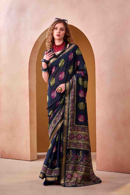 Women festive saree with woven border design