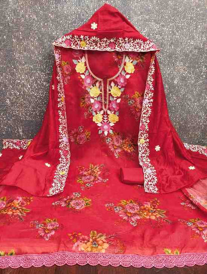 Designer Simmer Cotton dress material for women