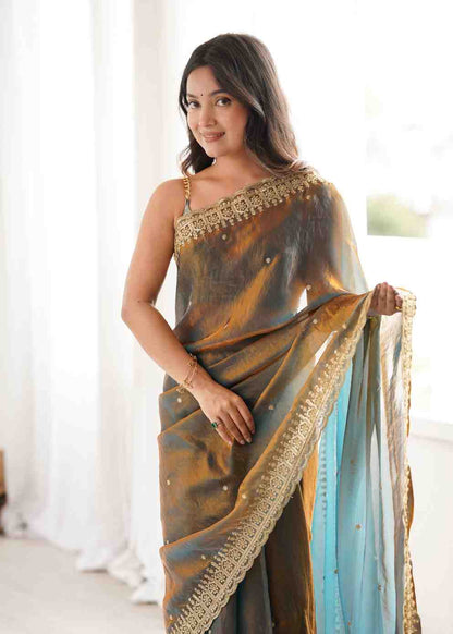 Grey Party Wear Saree for Women