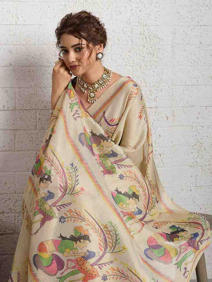 Linen Saree with Jari Work