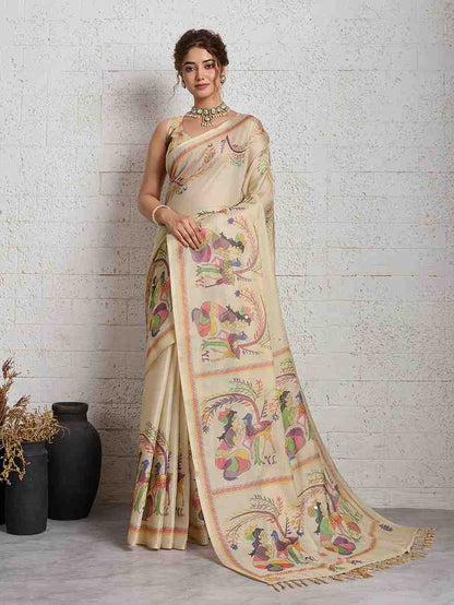 Linen Woven Jari Saree