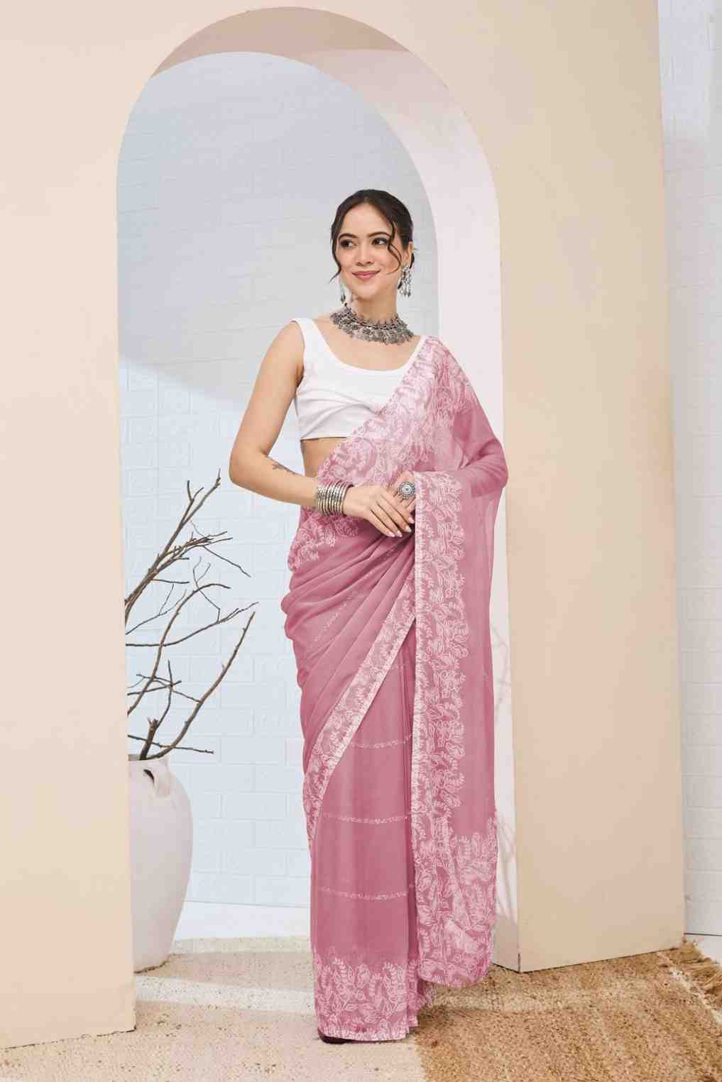 Designer Chiffon Saree with Blouse