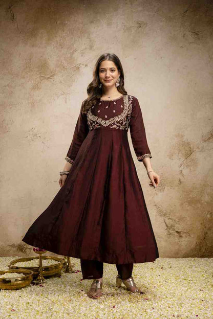 Vichitra Silk Suit with Dupatta