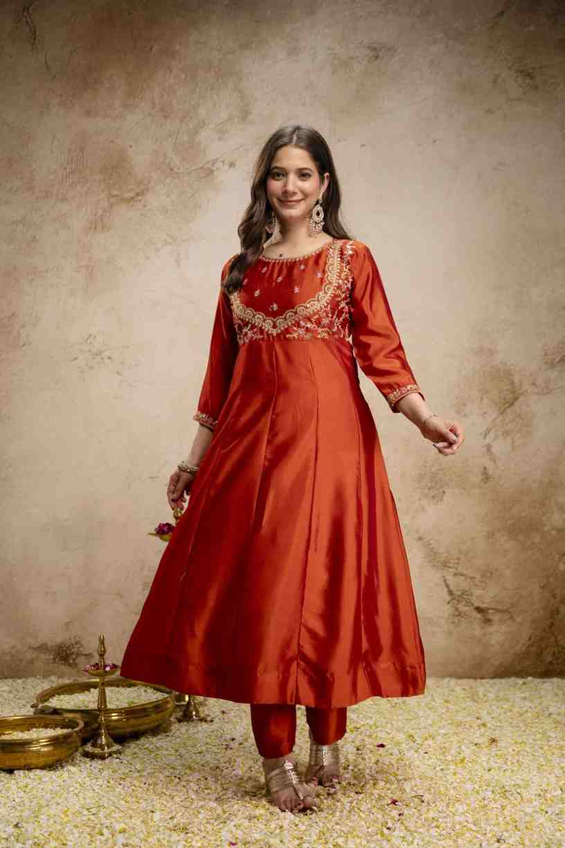 Designer Vichitra Silk Suit Set