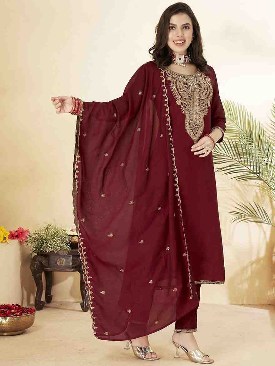Designer Vichitra Silk Suit