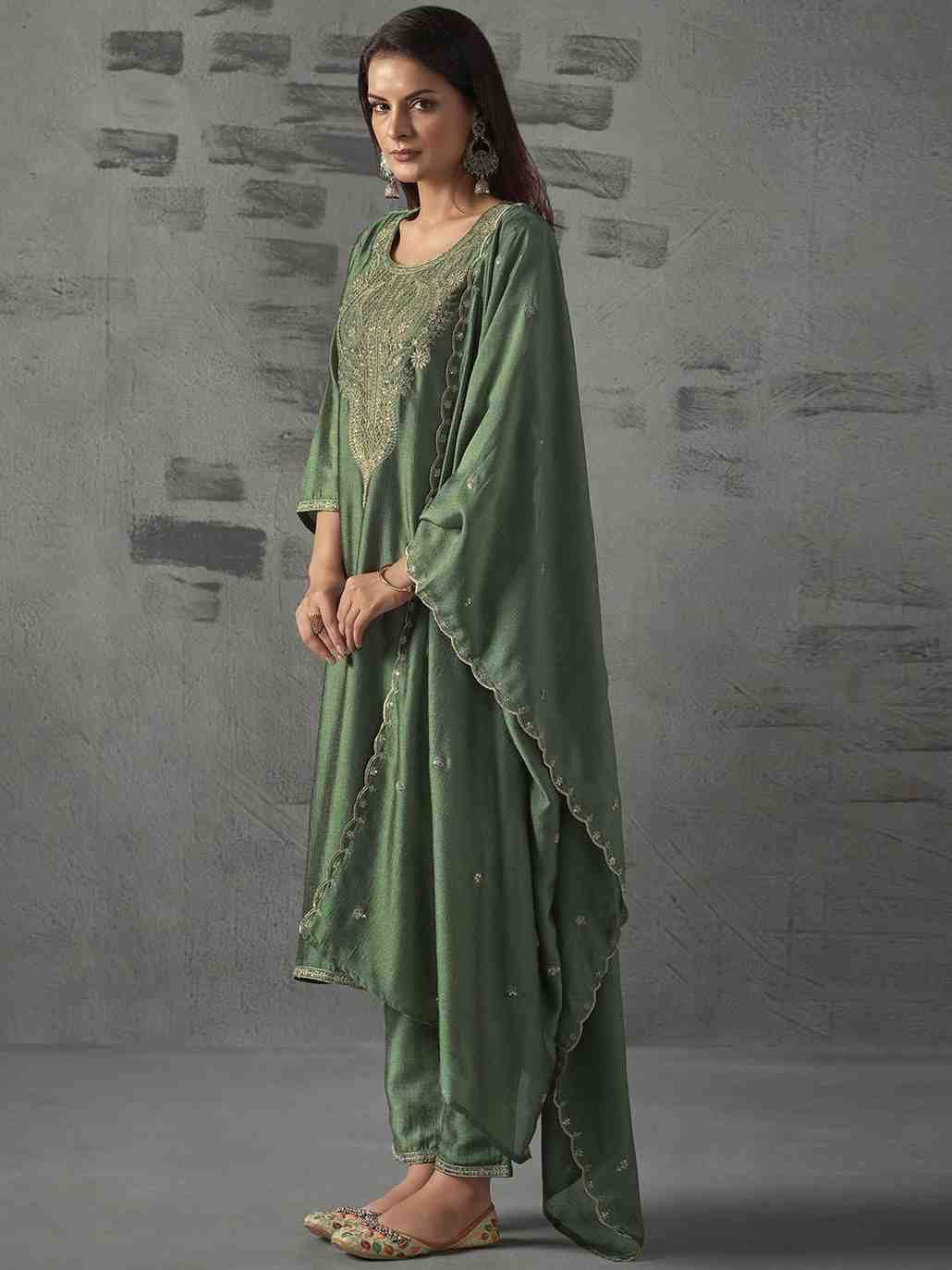 Vichitra Silk Suit with Dupatta