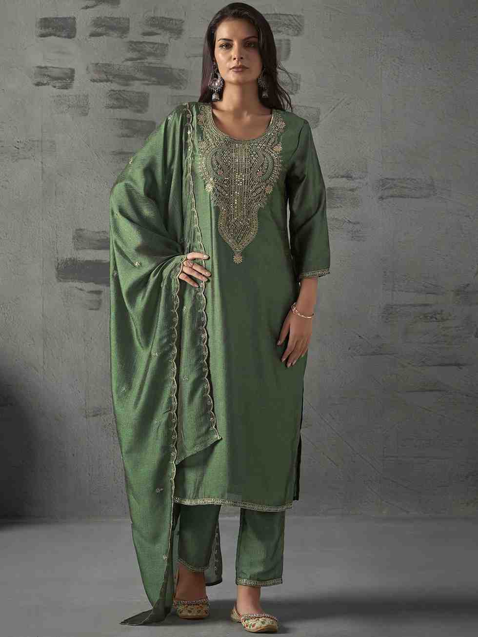 Ethnic Vichitra Silk Suit