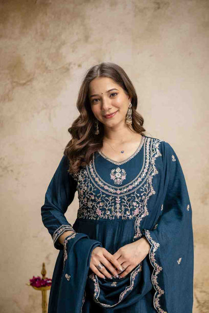 Vichitra Silk Suit Set for Women