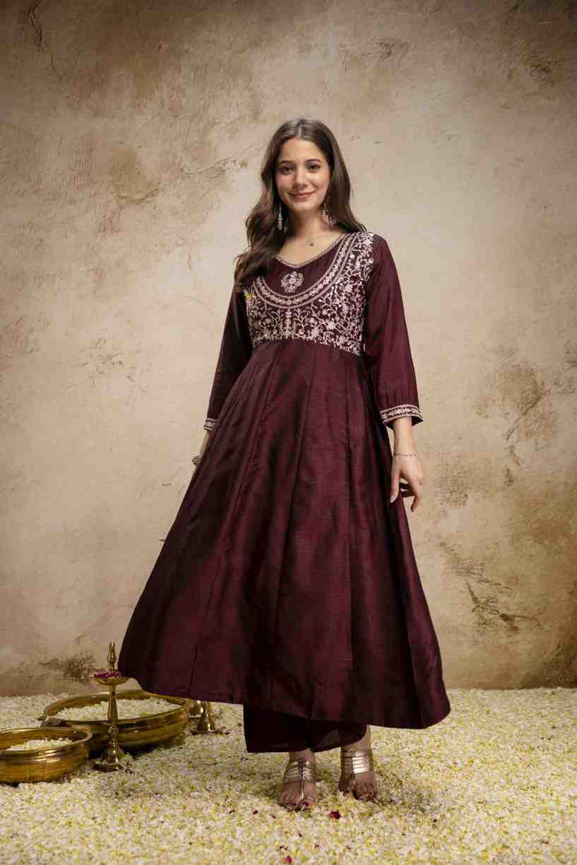 Designer Embroidery Vichitra Silk Suit