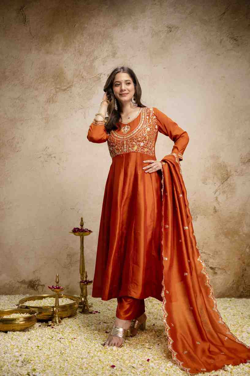 Traditional Vichitra Silk Suit for Women