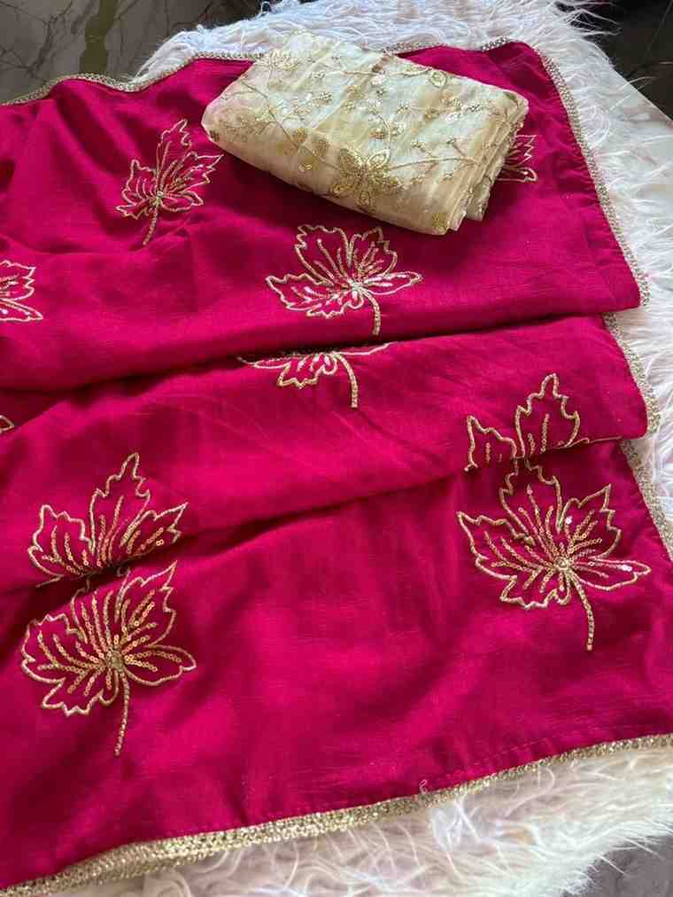 Elegant Vichitra Silk Saree with Soft Silk Blouse
