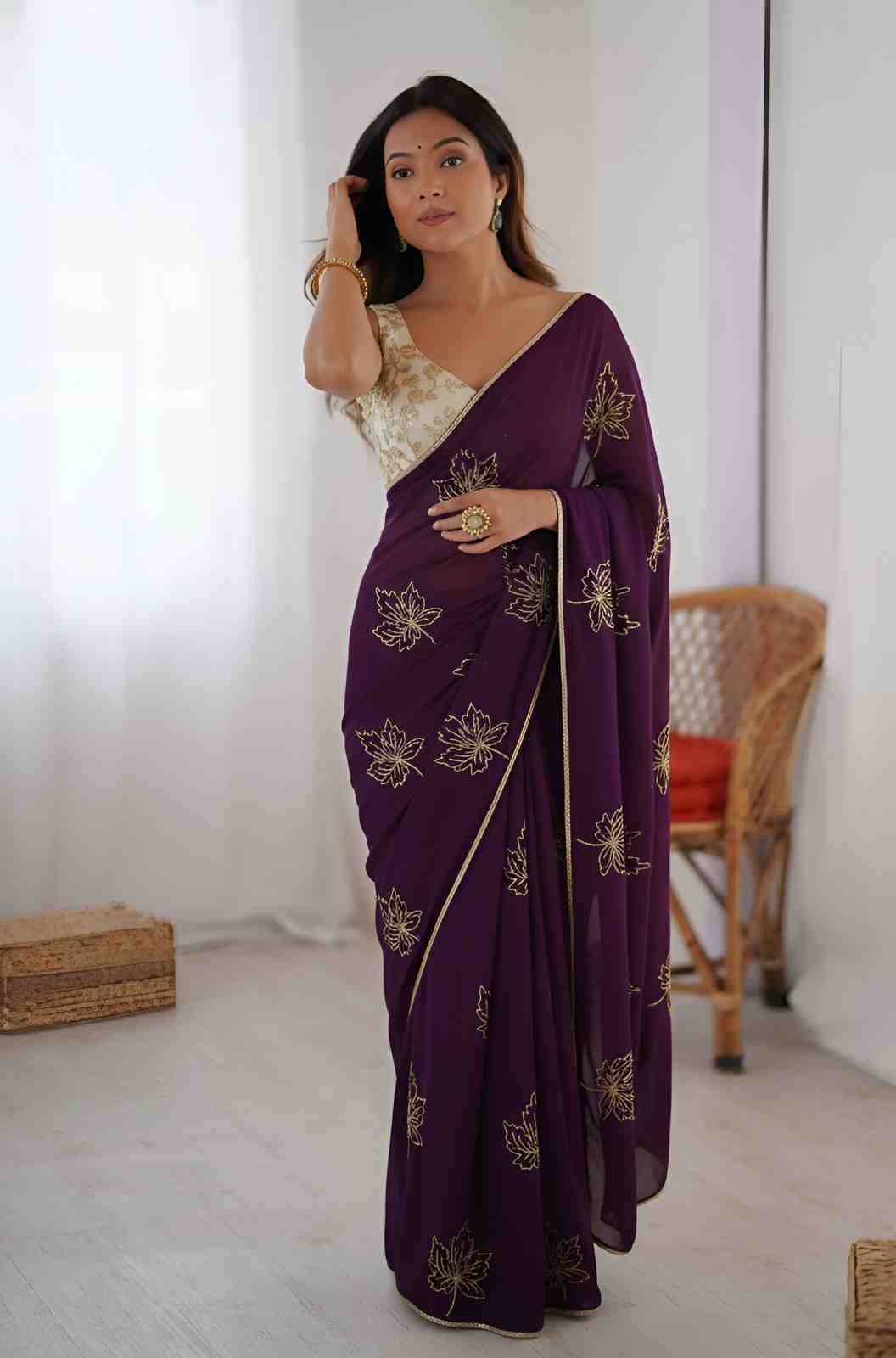 Wedding Wear Vichitra Silk Saree for Women