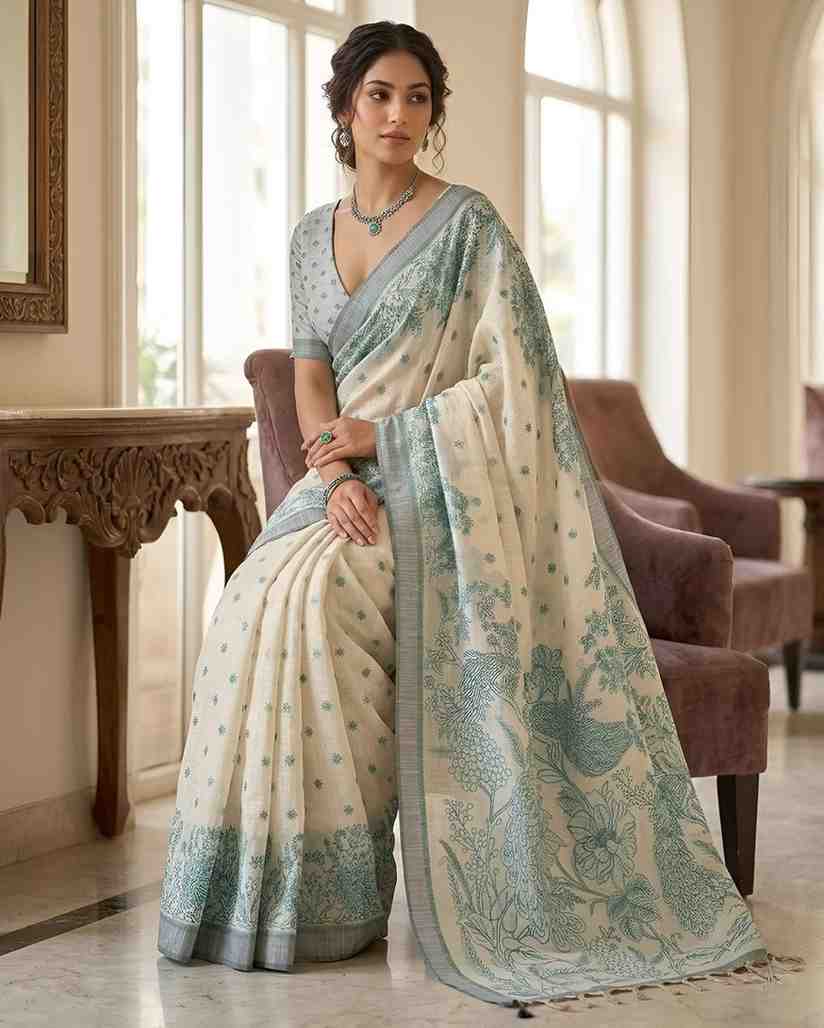 Traditional Linen Saree for Festive Wear