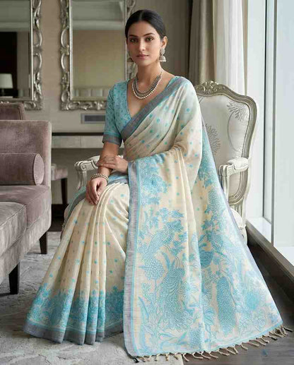 Women's Ethnic Linen Saree