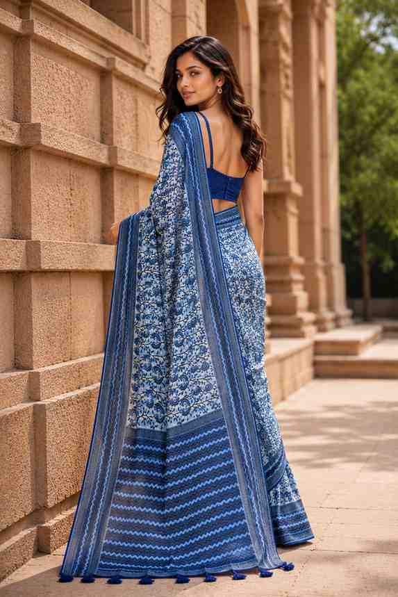 Party Wear Chanderi Linen Saree