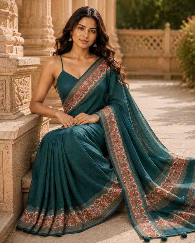 Festive Wear Chanderi Linen Saree
