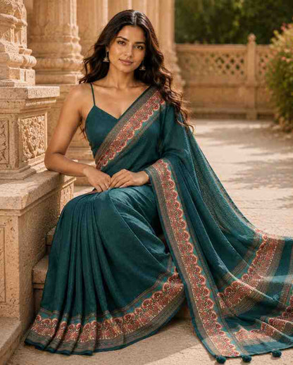 Festive Wear Chanderi Linen Saree