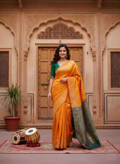 Traditional Indian Art Silk saree with designer weave