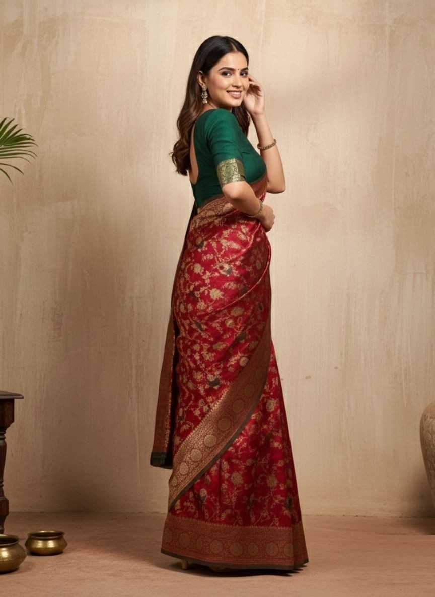 Soft and elegant Art Silk saree with matching blouse