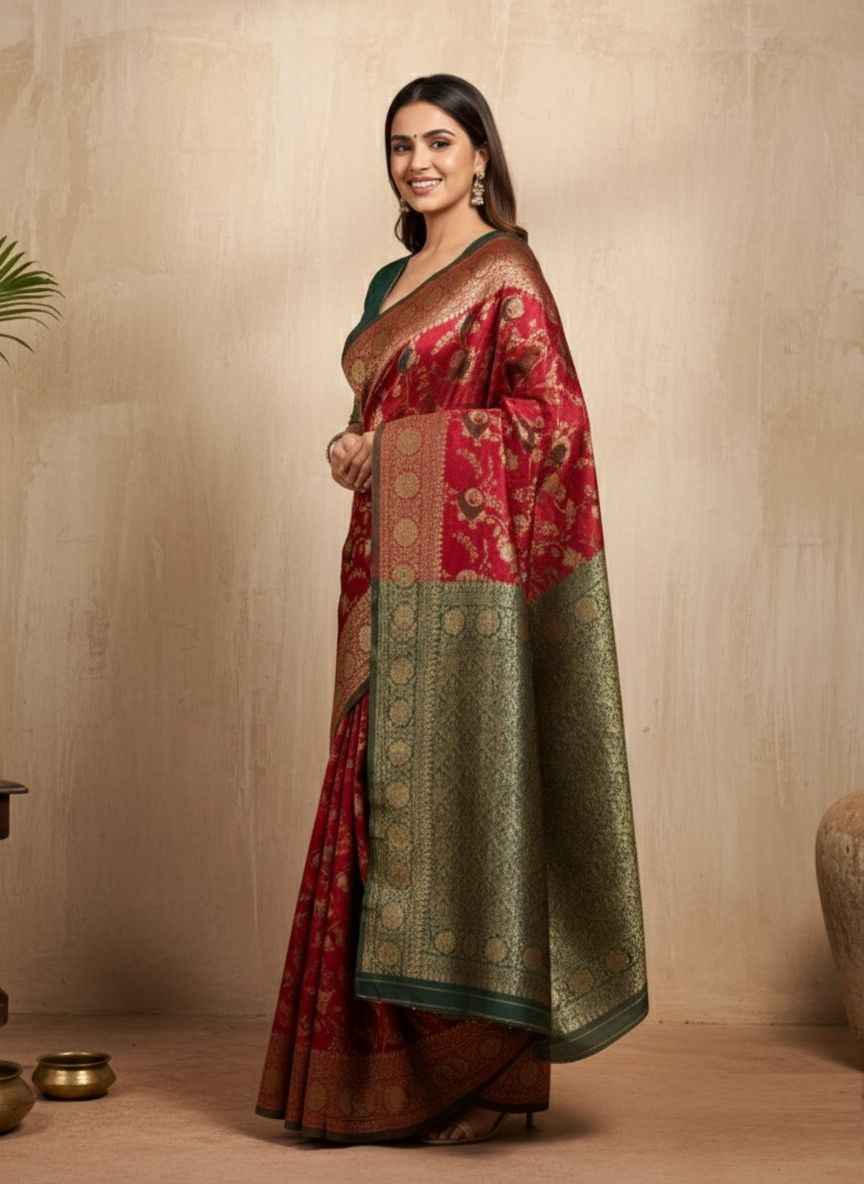 Designer Jacquard Art Silk saree with rich ethnic appeal