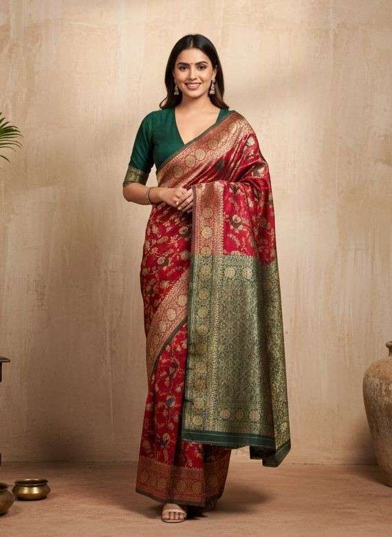 Premium woven Art Silk saree for festive occasions