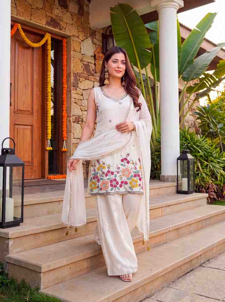 French Crepe Embroidered Kurta Set