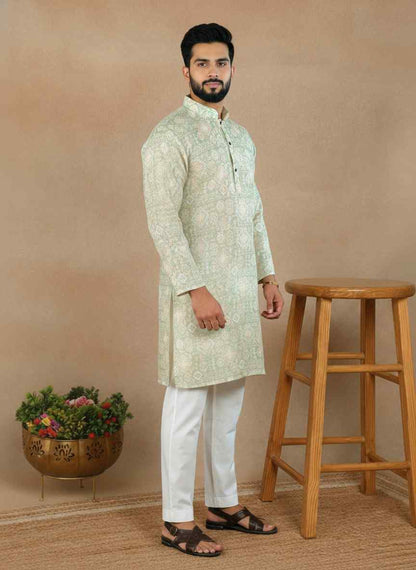 Party Wear Linen Kurta