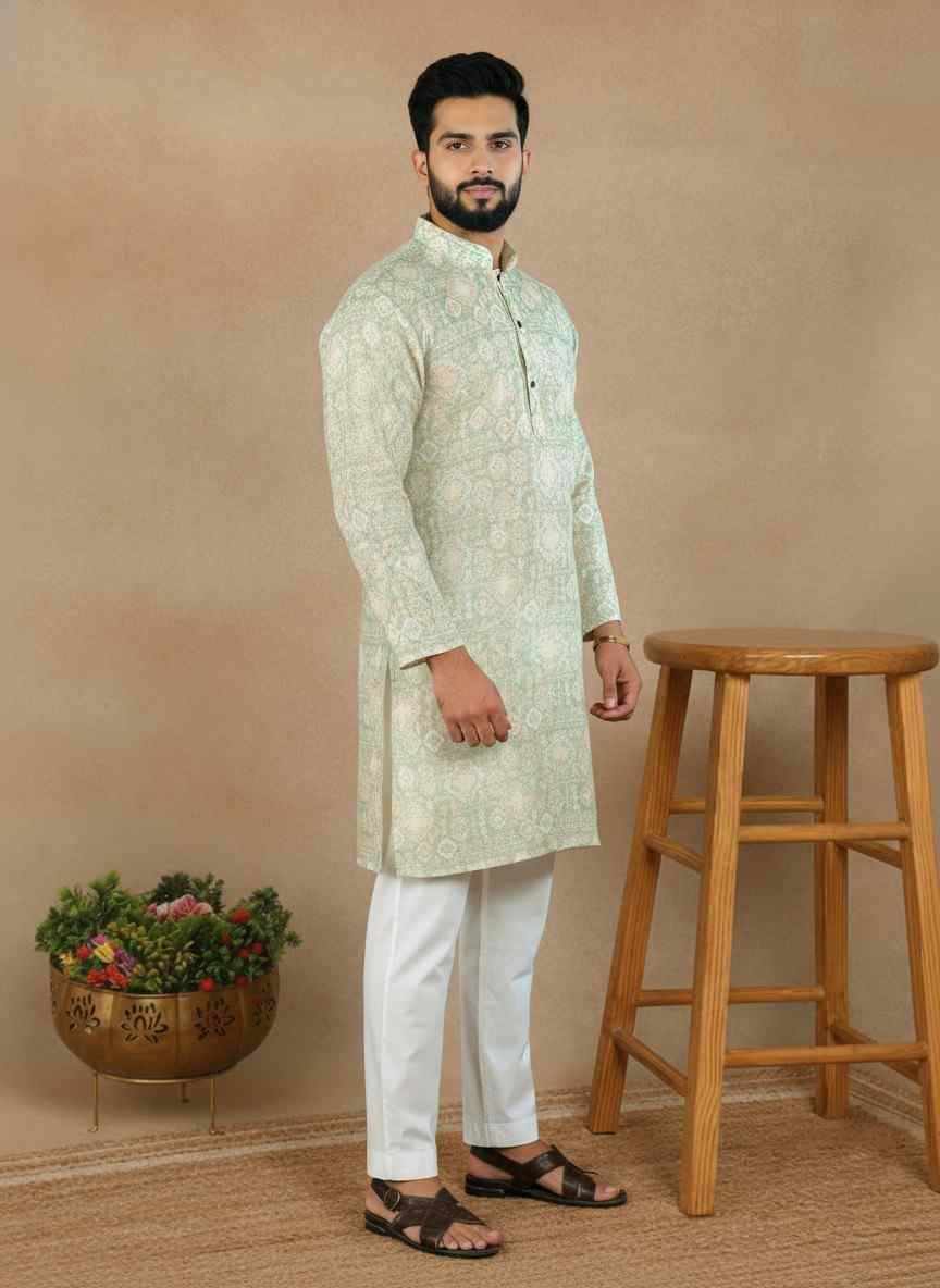 Linen Printed Kurta Set
