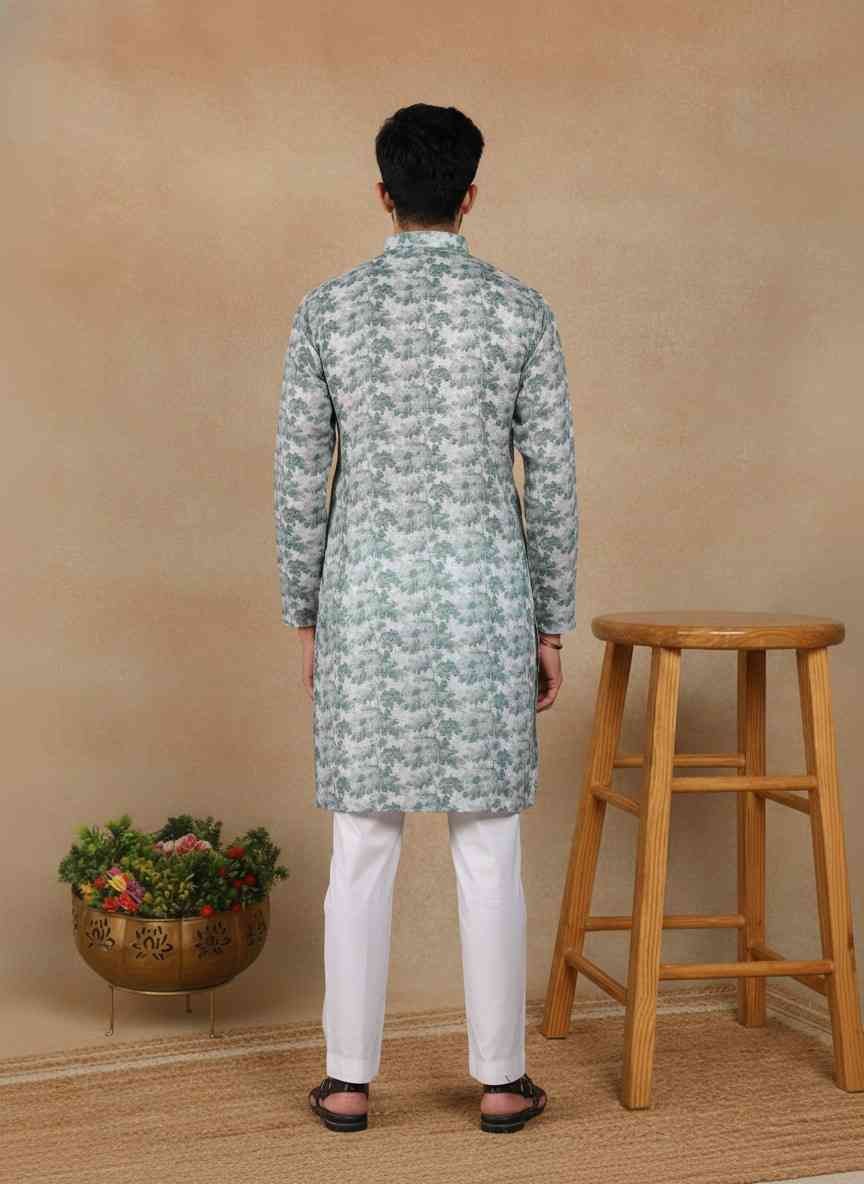 Digital Print Linen Kurta