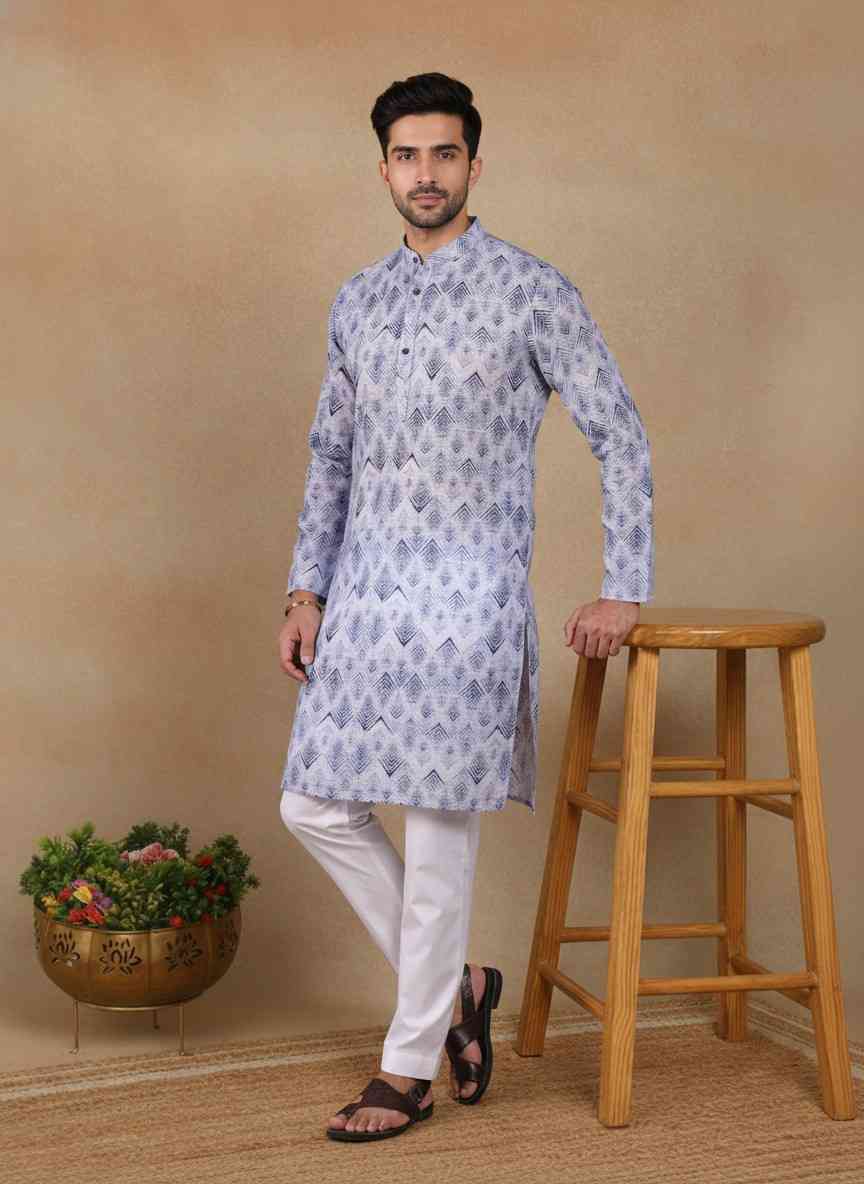 Men's Geometric Print Kurta