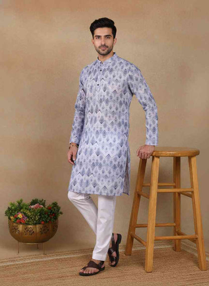Men's Geometric Print Kurta