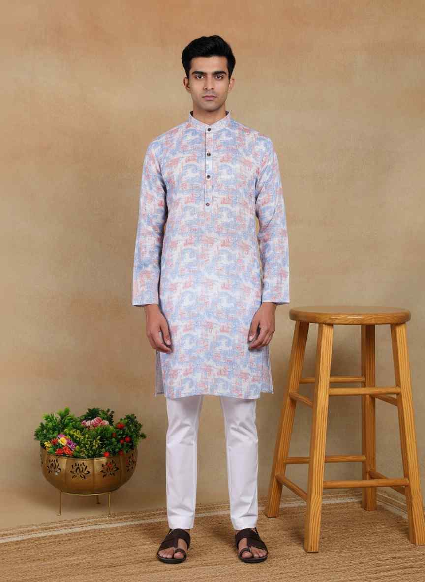 Elegant Printed Kurta with pant for Men