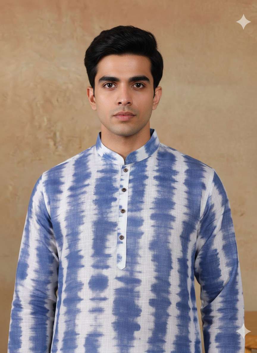 Men's Linen Digital Print Kurta & Pajama Set | Premium Festive Ethnic Wear