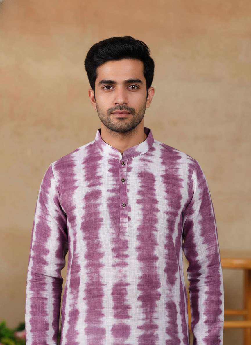 Men's Linen Digital Print Kurta & Pajama Set | Premium Festive Ethnic Wear